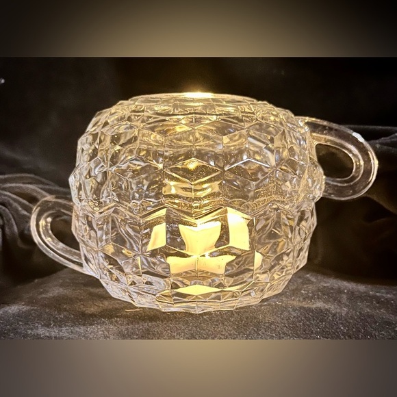 Fostoria American Cubist Nappy Bowls Set of 2 Crystal Snack Cups Soup Votive MCM - Picture 8 of 14